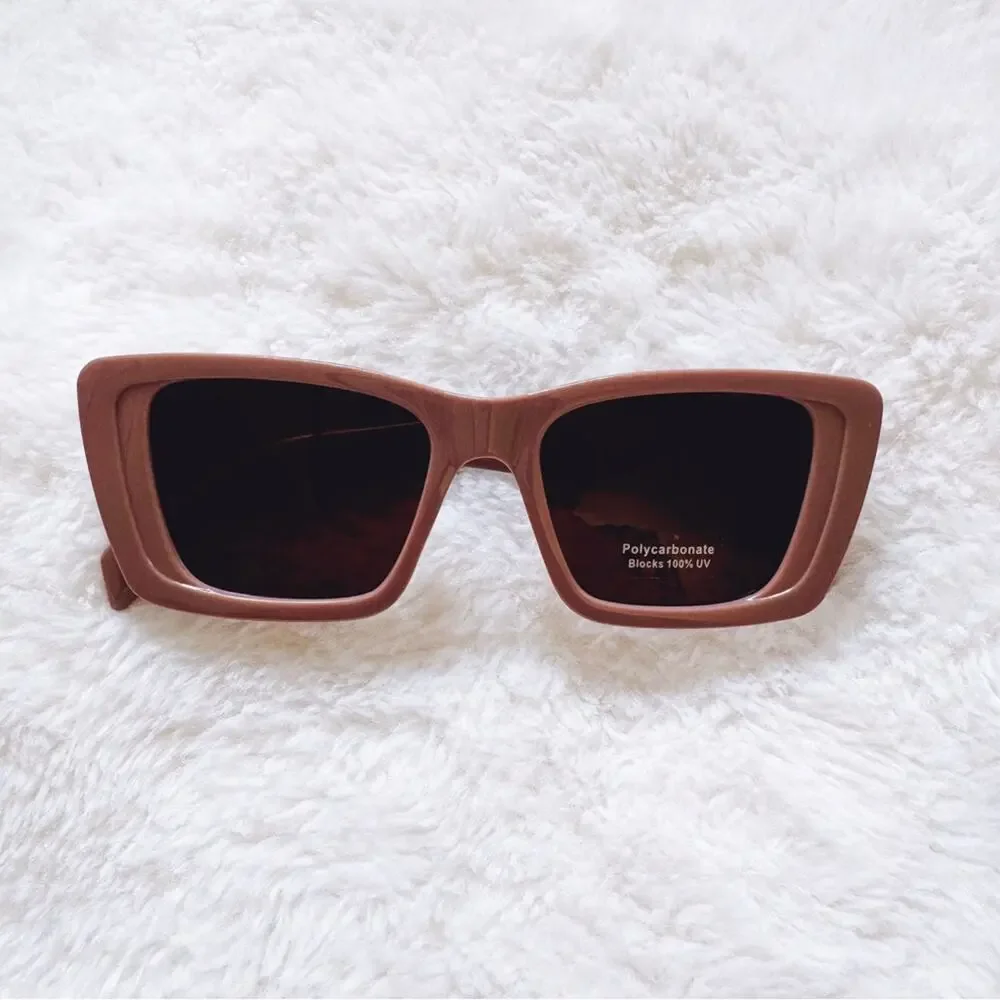 Lily Mauve Rectangular Sunglasses